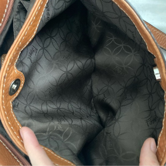 Vintage Y2K Fossil Leather Shoulder Bag Tan - Picture 12 of 12